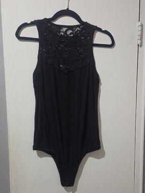 torrid Black Lace On Top Sleeveless Bodysuit